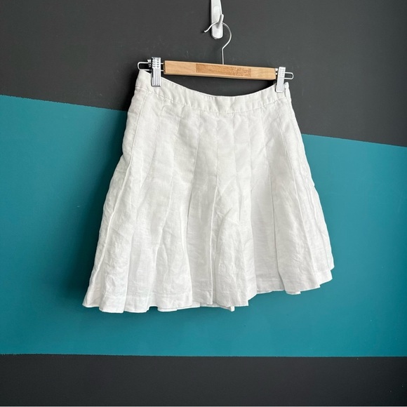 Wilfred 100% Organic Linen White Mini Skirt size 4 - Picture 2 of 9